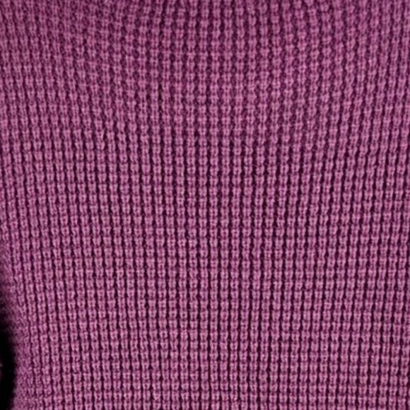 Zenana Burgundy Knit Sweater L Acrylic Long Sleeve Relaxed Fit Crew Neck Made In - Picture 4 of 6